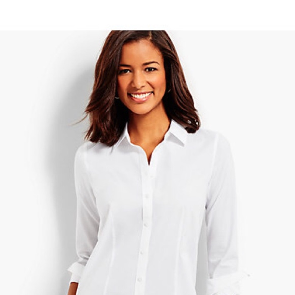 Talbots long length white blouse